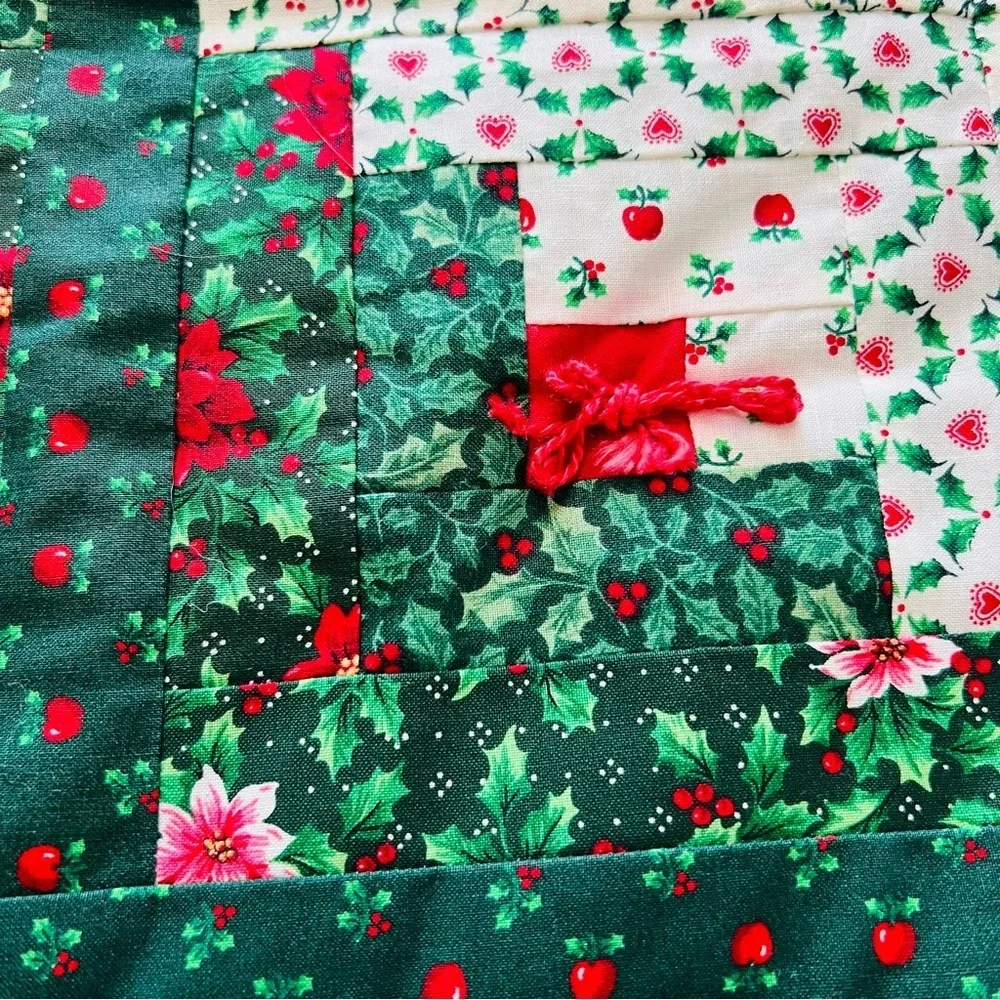New Handmade Christmas-Themed Cotton Quilt with large, stylized Christmas tree.